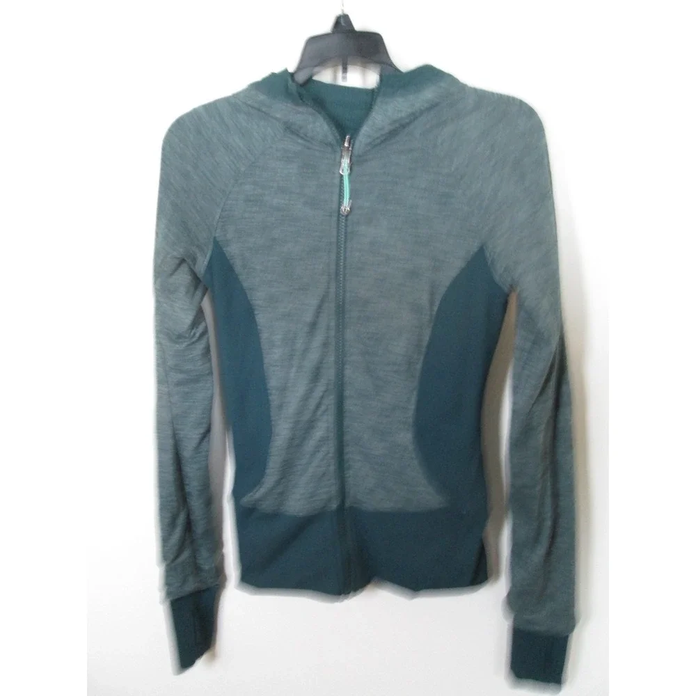 Lululemon Jacket Size 4 Green In Flux Reversible Hooded Zip Up Fitted Activewear